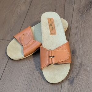 Rapallo Women's Tan Leather Slide Sandals, Size 8